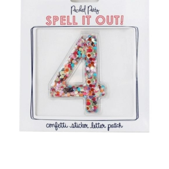 Packed Party Stick To It Confetti Number Multicolor Glitter NWT - Picture 6 of 11